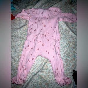 3-6 month long sleeved footed onesie $5